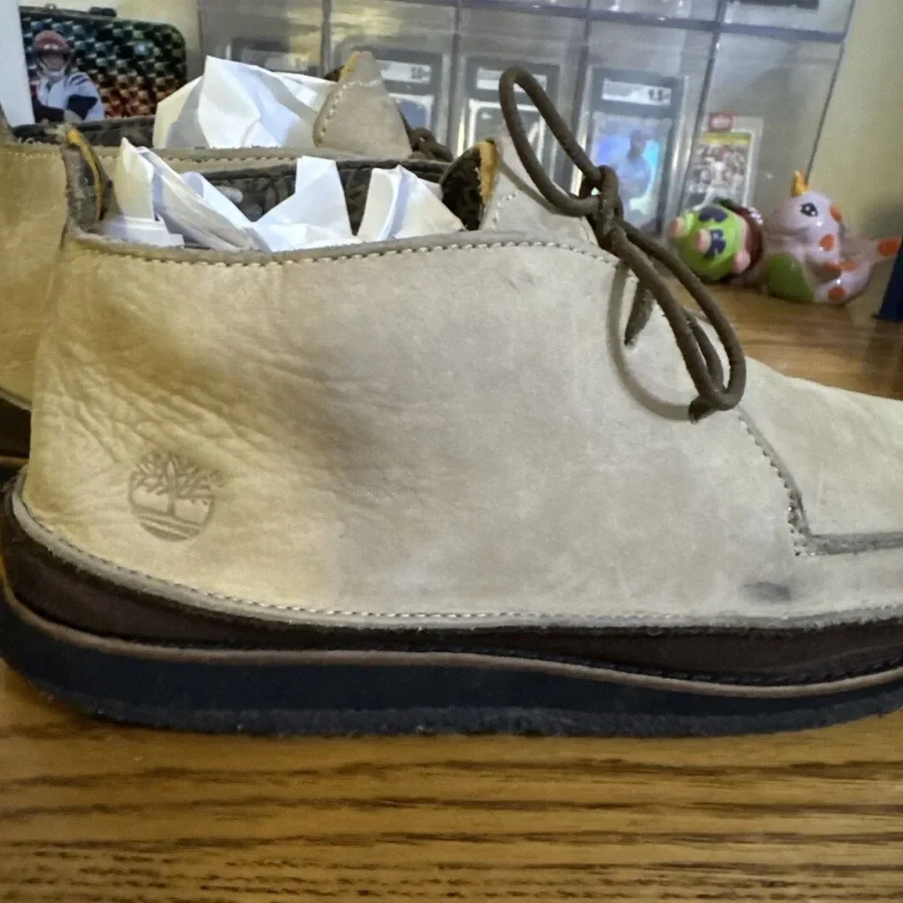 Timberland Mens Tan Leather/Suede Moc Toe Chukka Boots Size 10M See Pictures